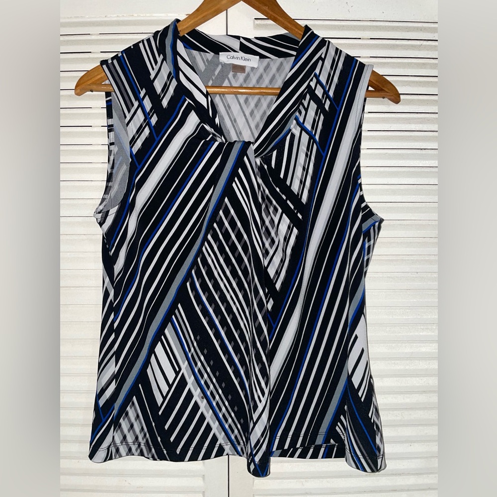 Calvin Klein Blouse Size Petite Large Women’s Black